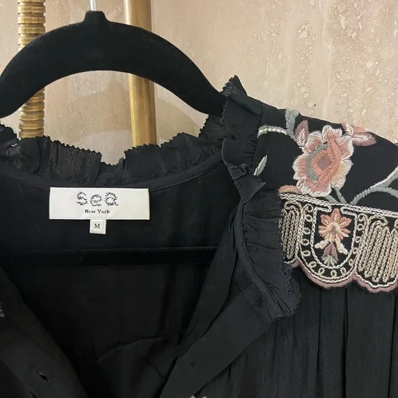 Sea New York Lacy Black Embroidered Dress - Picture 3 of 4